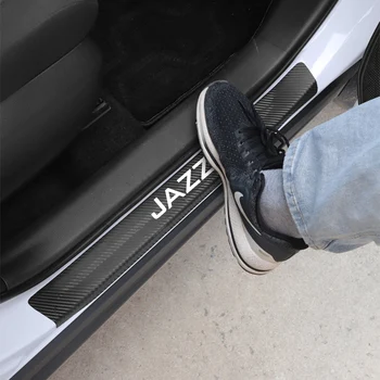 4 St Carbon Fiber Bil dörrtröskel Beskyddare Klistermärken För Honda Jazz Pilot Odyssey Insikt Accord Staden Civci CRV PASSAR HRV