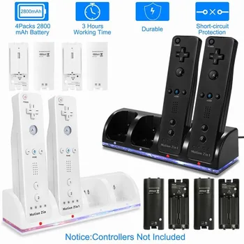 4 Typer Dubbel Laddning För Ipod Batteri Pack Till Nintendo Wii Gamepad-Batteri-Laddare-Batteri-Laddare-Docka Fjärrkontroll