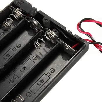 4 X AA-Batteri Hållare Fall Sluten Låda AV/PÅ Switch Med Ledningar För Rc Delar
