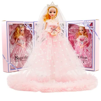 40 cm docka flicka leksak eller en box som bröllop prinsessan leksak mode docka toy girl doll och tillbehör simulering prinsessa klä upp