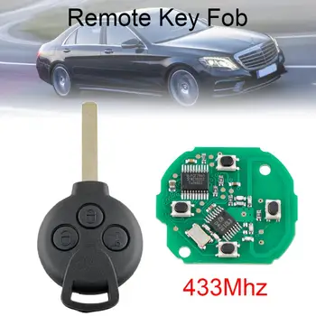 433Mhz 3 Knappar Bil Avlägsna Nyckeln med ID46 Chip Passar för Mercedes-Benz, Smart Smart Fortwo 451 2007 2008 2009 2010 2011 2012 2013