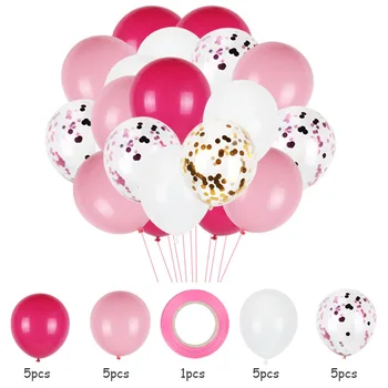 43pcs/set latex ballonger och konfetti för kids birthday party decor ballong baby dusch ballon bröllopsfest inredning ballong leveranser
