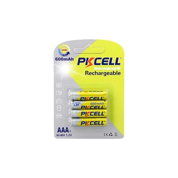 4PC PKCELL AAA Uppladdningsbara Batterier NIMH-Batteri 600mAh 1,2 V 3A AAA Ni-MH Över 1000times Cykler