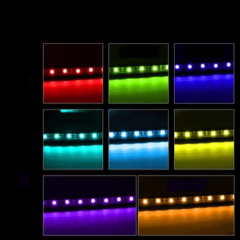 4st Bil RGB LED Strip Ljus LED-lysrör Färger Bil Styling Dekorativa Atmosfär Lampor Bil innerbelysning med Fjärrkontroll 12V