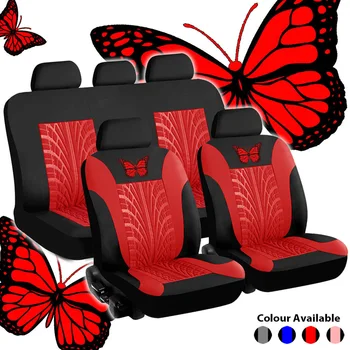 4ST Hot-sälja Full uppsättning Fjäril 3D-Däck Skriva Car Seat Cover Interiör Tillbehör Automobile Universal Protector Styling
