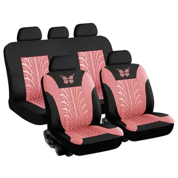 4ST Hot-sälja Full uppsättning Fjäril 3D-Däck Skriva Car Seat Cover Interiör Tillbehör Automobile Universal Protector Styling