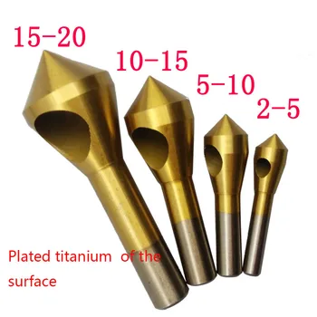 4st Set Titan Försänkare Gradning Kona Borr Hål Cutter Stål/Aluminium Försänkt Huvud Fasning Verktyg 2-5-10-15-20