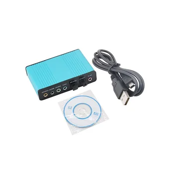 5.1 Surround-Ljud Professionella Externa ljudkort USB 2.0 Extern USB-Audio-Gränssnitt för Ljud Styrelsen Adapter För Mikrofon