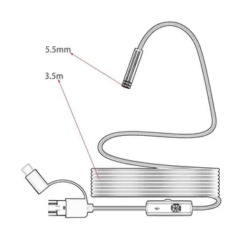 5.5 mm, Mikro-USB Typ-c USB 3-i-1 Dator Endoskop Borescope Rör Vattentät USB-Inspektion Video Kamera För Android