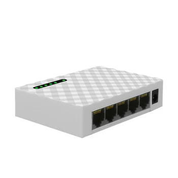 5 Portars Gigabit Switch 10/100/1000Mbps RJ45 LAN Ethernet Fast Desktop Switch Hub Shunt Med EU/USA Power Adapter