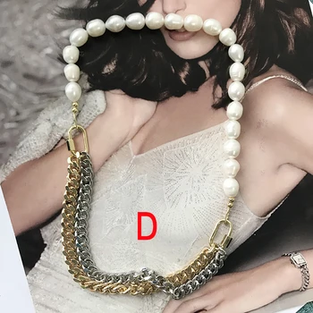5 trådar Länk kedja och pärla halsband 40cm stroppar går smycken halsband till kvinnor med flera hängsmycken mode tillbehör 9616