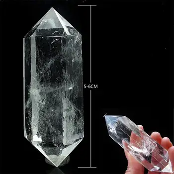 50-60MM Naturliga Vita Fluorit Crystal Quartz Crystal Stone Punkt Helande Sexkantiga Trollspö Behandling Sten Dropshipping
