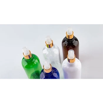 500ml x 14 Hög Kvalitet Plast Resor Flaska För hudvård Personlig Vård 500g Guld spraypump PET-Flaskor Kosmetiska Behållare