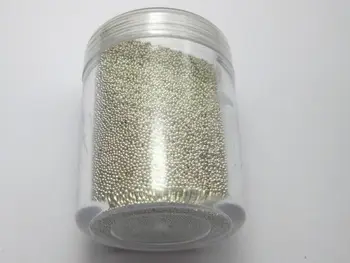 50Gram Silver Glas micropärlor Mikrokulor Inga hål Utsmyckning + förvaringslåda