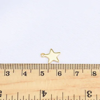 50st 10mm filigran Star charm 24K Guld Färg koppar Halsband Armband halsband med Hänge Kontakt Kvinnor kläder och Tillbehör till Kläder