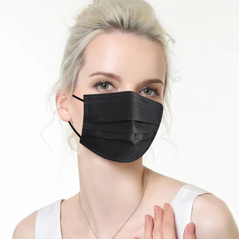 50st Disponibla Mun Mask 3-plys Nonwoven Anti-Damm Masker Anti-Spray Partiklar Andas Öronbygeln Ansikte Utm Mask