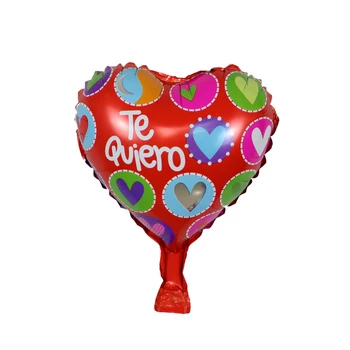 50st/mycket 10tums spanska Hjärta Te Amo Folie Ballonger för Bröllop Dekorationer Mors Dagar alla Hjärtans Dag Luft Globos Leveranser