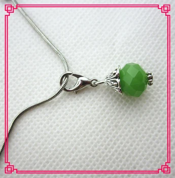 50st/mycket emalj grön sten crystal dingla charm karbinlås hängande rörlig hängande halsband/armband tillbehör diy smycken