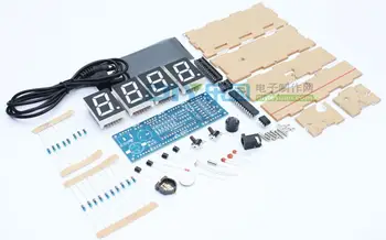 51 single-chip digital klocka kit light control 1 tums LED digital tube elektronisk klocka DIY delar