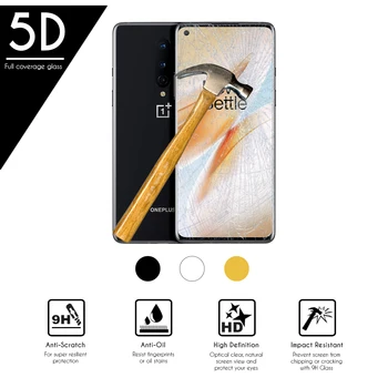 5D smartphone full av härdat glas Beskyddare för OnePlus 8 (5G) 6.55