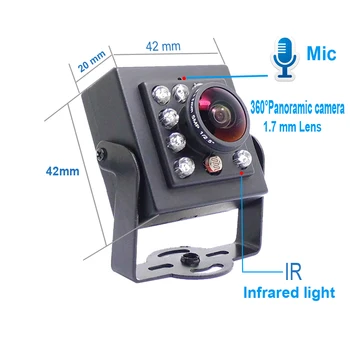 5MP Mini Panoramautsikt POE Ip-Kamera mörkerseende Ir Ljud Cam 1,7 mm Objektiv Cctv säkerhetssystem Onvif HD Hem Kamera Poe
