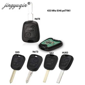 5st 434Mhz ID46 2 Knappen Remote Bil Nyckel För Peugeot 207 307 407 206 306 406 För Citroen Saxo Xsara Picasso Berlingo C1-C3