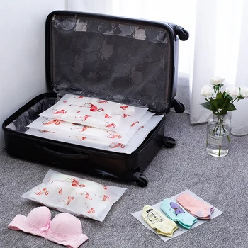5st Flamingo Resor förvaringsväska Transparent Kosmetiska Väska Garderob Resväska Påse Plast Bagage Arrangören Kläder Skor Väska