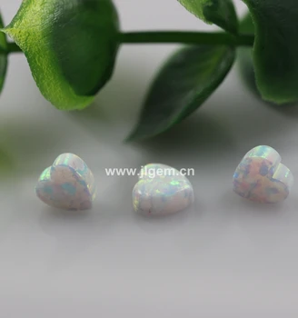 5st/mycket Fri Frakt Hög Kvalitet OP17 snövit 10mm syntetiska Opal hjärta av sten för eller kärlek till alla Hjärtans Dag