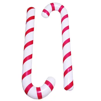 5st Uppblåsbara Candy Cane Klassiska Lätt Hängande Dekoration För julfest Santa Käpp Nytt År Barn Gift