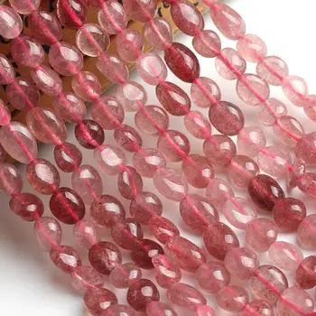 6-8mm Natural Strawberry Quartzs Sten Pärlor Oregelbundna Lösa Pärlor för Mode Tillbehör för smycketillverkning 15