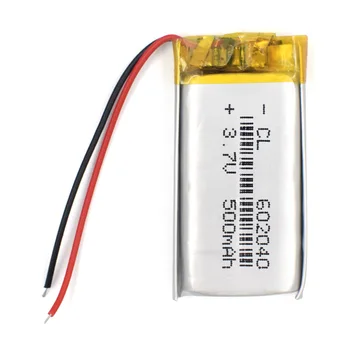 602040 Li-Polymer Lithium Cell Batteri 3,7 V 500mAH Stor Kapacitet Makt Ersättning för Power Bank Fingeravtryck Lås Razor GPS