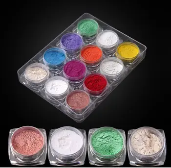 60st Harts Pearl Pigment glimmerpulver Glittrar Sequains Nail Art Smycken Gör