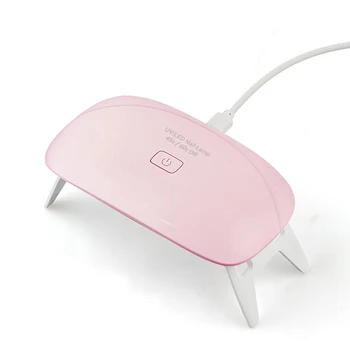 6W Mini Nail Lampa Rosa Vit Spik Torktumlare UV-LED-Lampa för Bärbar Mikro-USB-Kabel-Home Användning Torkning Lampa För Gel Lack