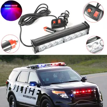 8 LED-blixtljus Bil Polisen Lampor 7 Mod Flash Nödsituation Varning-Bil Ljus LED Strobe Dash Blottare För Cykel Polisen