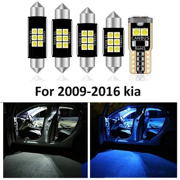 8 St Bil Vit Inredning LED-Lampor Paket Kit För 2009-2016 Kia Forte Cerato T10 31MM 39MM Karta Dome Stammen Lampan