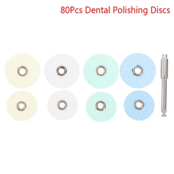 80pcs Dentala Förbrukningsmaterial Kåda Fyllning Tandläkare Verktyg för Efterbehandling Dental Skivor Dental Polering Remsor Dorn Set