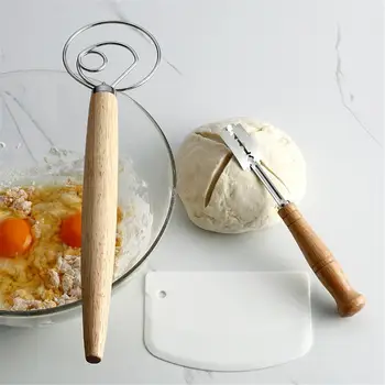 8st Bröd Bakning Verktyg som Professionella Tålig Degen Vispa Skrapa Kit Bakning Levererar Set för Hembakat Bröd Kaka