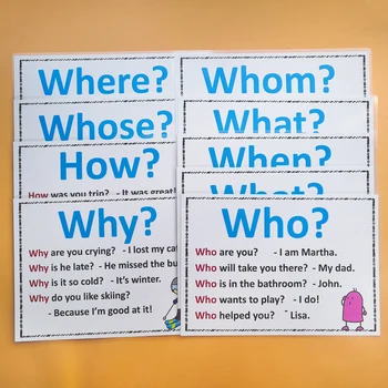 9 ST WH Frågor Affischer Lära sig engelska Ord Lärare Homeschool Leveranser Pedagogiska Klassrummet Inredning Dekoration Affischer