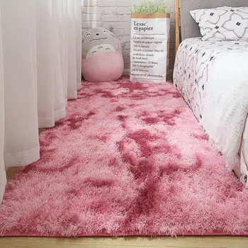 9 Vardagsrum sovrum matta vid sängen, mattan enkel och modern grå hushåll golvmatta mjuk hud-vänliga multi-zon att använda filt