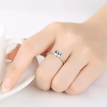 925 Sterling Silver Ringar till Kvinnor Bröllop Engagemang Acessories Cubic Zirconia Smycken Stor Marknadsföring
