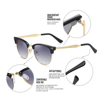 Acme Pro 2020 Varumärke Design Polariserade Solglasögon för Kvinnor Män Retro Hälften Metall Ram solglasögon för Bilkörning zonnebril PC1364