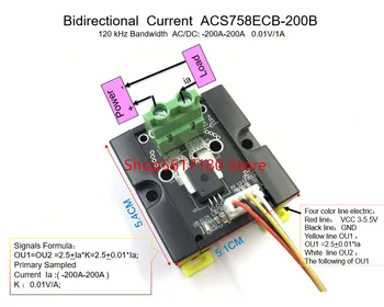 ACS758ECB ACS758 200B Dubbelriktad AC/DC Ström Sensor modul ACS758ECB-200B 120 kHz Bandbredd för AC/DC DC: -200-200A 0,01 V/1A