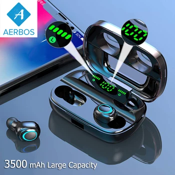 AERBOS Mini Wireless Bluetooth-Hörlurar 5.0 Stereo Headset Sport Hörlur In-Ear-Hörlurar 3500 mAh Power Bank fone de ouvido