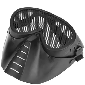 Airsoft Hela Ansiktet Paintball Mask Metall Stål Mesh Skyddande Mask Jakt Tillbehör CS Krigsspel Militära Arméns Taktiska Masker