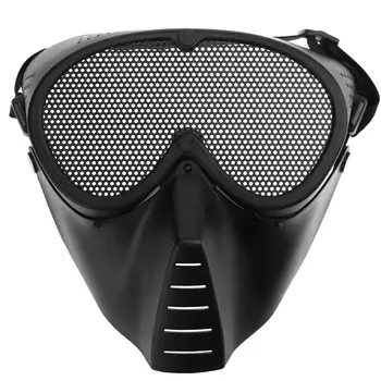 Airsoft Hela Ansiktet Paintball Mask Metall Stål Mesh Skyddande Mask Jakt Tillbehör CS Krigsspel Militära Arméns Taktiska Masker
