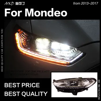 AKD Bil Styling för Ford Fusion Strålkastare 2013-2016 Mondeo LED-strålkastare H7 D2H Gömde Dynamisk Signal Bi-Xenon LED-Stråle Tillbehör