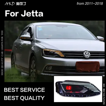 AKD Bil Styling för VW Jetta Strålkastare 2011-2019 Jetta mk6 LED-Strålkastare Dynamisk Signal Led Drl Bi-Hid Xenon-Auto Tillbehör