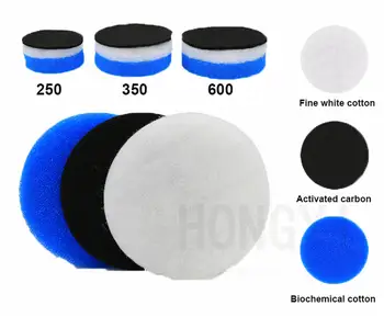 Aktivt kol biologiska fysiska svart blå vit bomull filter ersätter bomull för 250 350 600 filter hink