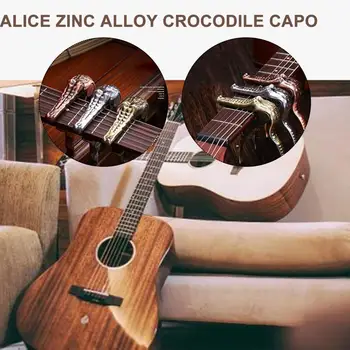 Alice Kirsite Krokodil Klämma Gitarr Capo Snabb Förändring Klämma Viktiga Akustiska Gitarr Capo För Att Justera Tonen Hög Kvalitet