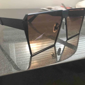 ALOZ MICC Fashion Square Solglasögon för Kvinnor 2019 Unika Oversize Sköld Hop solglasögon För Kvinnor Män Platt Topp Spegel Glasögon Q100